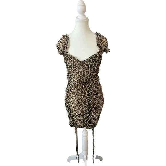 🆕Tiger Mist - Toronto leopard print ruched mini dress - Picture 5 of 10